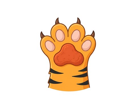 Tiger paw print isolated animal wild claw