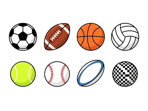 Collection of diverse sports balls