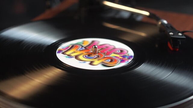 Maxi Single Vinyl Record With Hip Hop Music Playback, Close Up