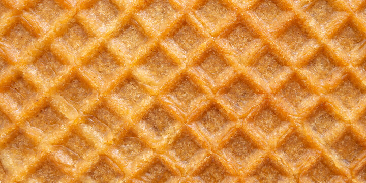 crunchy golden brown waffle wafer pattern texture background