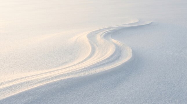 ミニマルな積もった雪の風景（段差・光・冬）