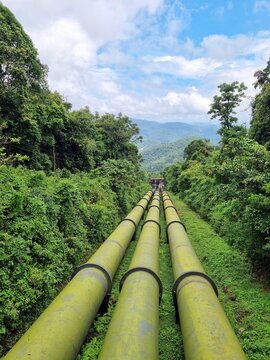 Penstock pipe of a hydroelectric power station in india