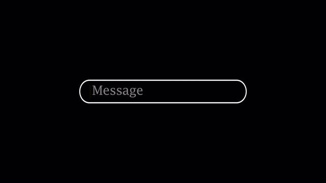 Typing cursor blunking animation type a message sign animation typing terminal line empty message animated 4k animation with alpha channel transparent background typing message icon