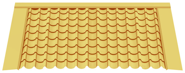 Golden metal sheet japanese style roof © Ratchapon