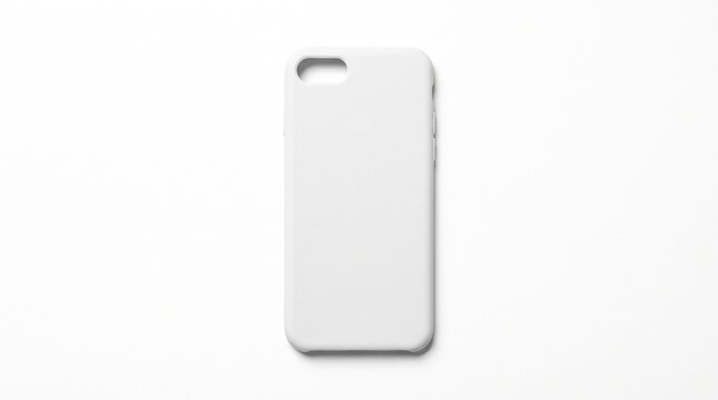 Blank matte white smartphone protective case isolated on white background