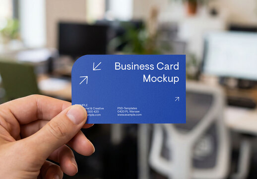 Business Card with Round Corner Mockup