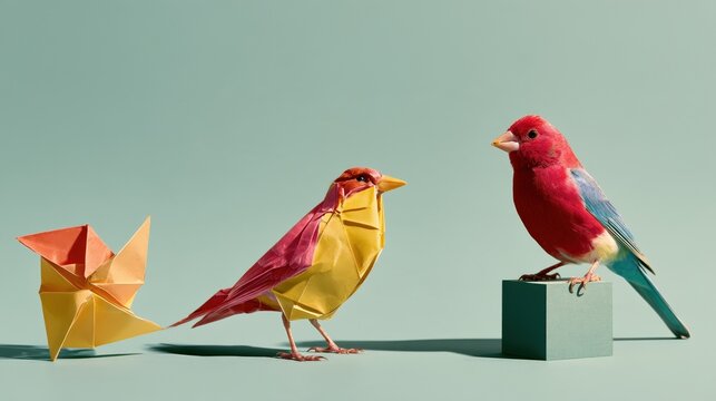 Tightly Folded Paper Bird Opening
