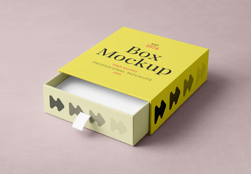 Box with Drawer Mockup