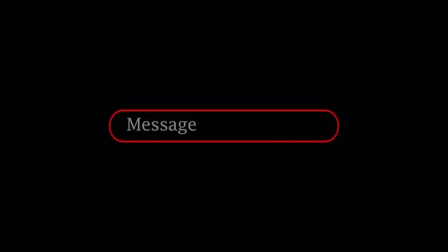 Typing cursor blunking animation type a message sign animation typing terminal line empty message animated 4k animation with alpha channel transparent background typing message icon