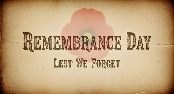 Remembrance day poppy lest we forget vintage textured background