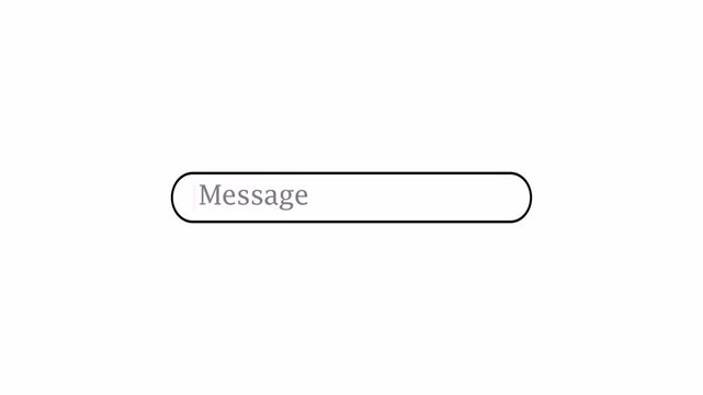 Typing cursor blunking animation type a message sign animation typing terminal line empty message animated 4k animation with alpha channel transparent background typing message icon