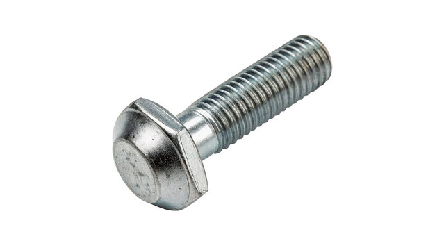 Metallic pan head screw bolt fastener isolated on dark background