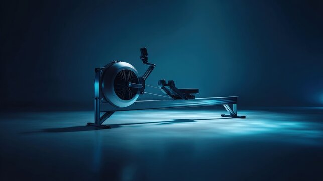 Isolated Rowing Machine on Transparent Background