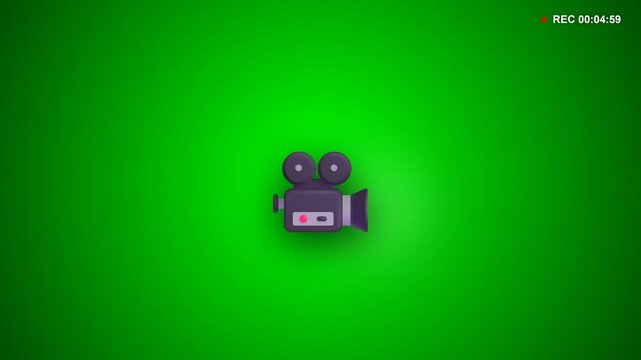 Vintage camera object green screen background