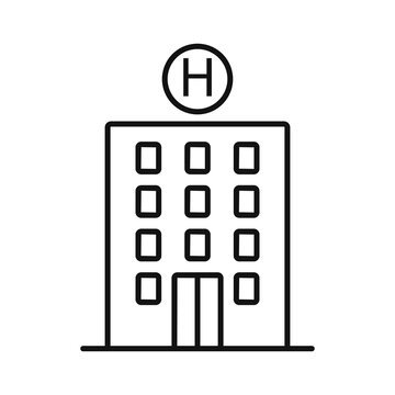 Hospital Building Outline Icon for Healthcare Services