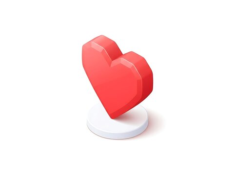 Abstract heart shape icon minimal design on white background
