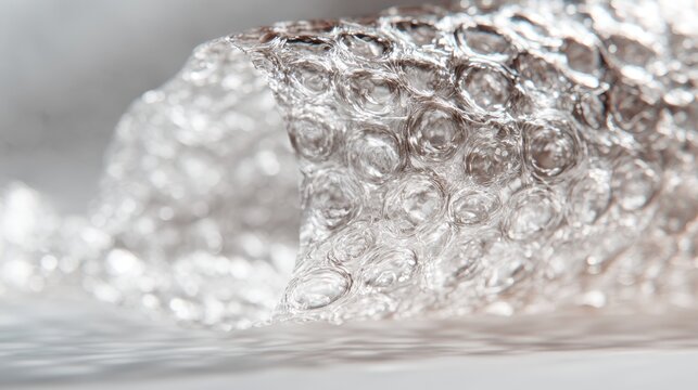 Rolled Transparent Bubblewrap Sheet Isolated on Transparent Background