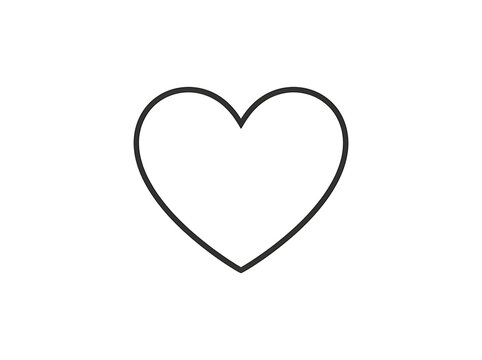 Outline heart symbol simple shape illustration