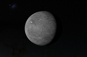 Ceres dwarf planet - closeup view 3d illustration © LASZLO