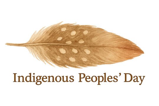 Indigenous Peoples Day feather illustration with transparent background