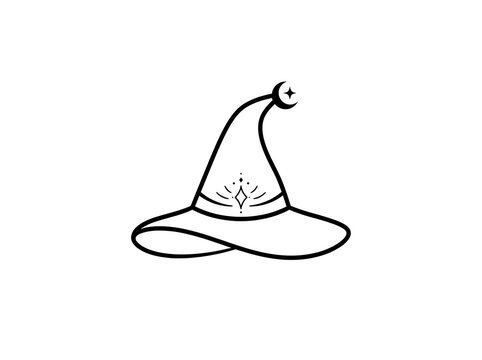 Witch hat icon celestial symbol magic
