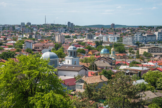 Tulcea city and the Danube river in Romania