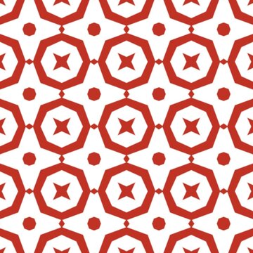 Red Octagonal Star Medallion Seamless Geometric Pattern