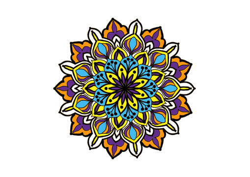 Coloring Mandala Art Simple Graphic Shape Vector Floral Oriental Outline Vintage Decorative Elements Pattern Illustration Leaf Flower