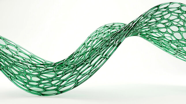 Voronoi ribbon wave curving gracefully, a modern abstract design element featuring curve