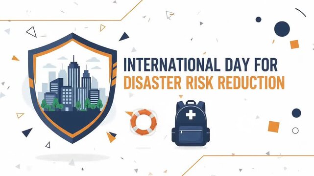 International Day for Disaster Risk Reduction with Safety Icons