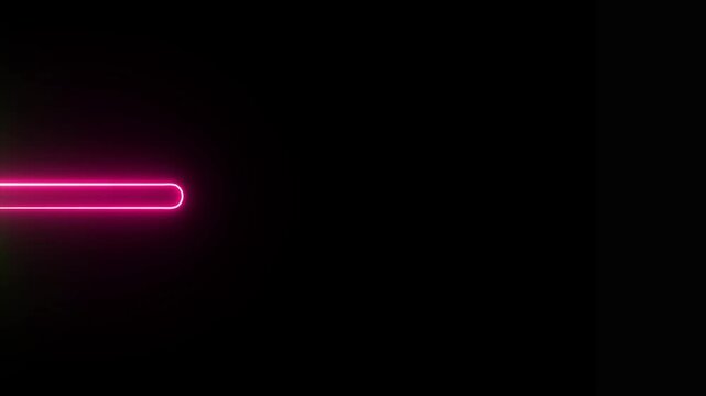 Neon green and pink glowing arrow pointing left on a dark black background