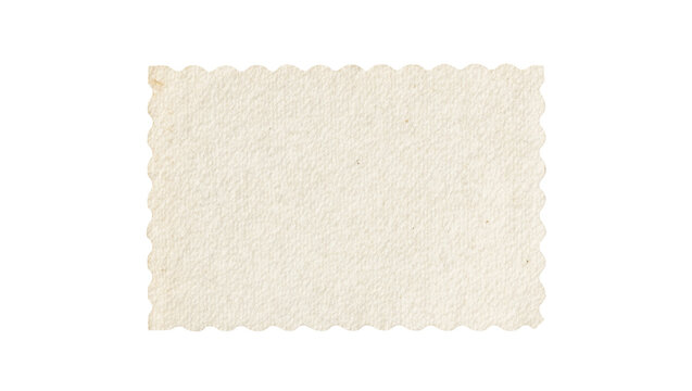 Old textured paper with scalloped edges, isolated on transparent background