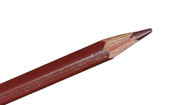 Sharpened Brown Colored Pencil Tip Macro Close Up PNG Cutout