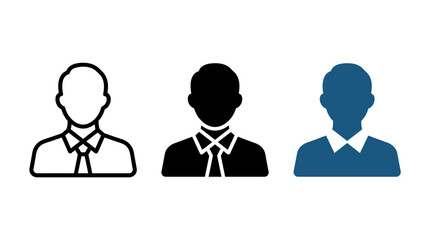 Fototapeta premium Businessman user profile icon set representing corporate employee and professional