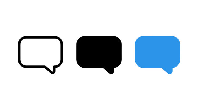 Chat bubble speech icon set for communication and messaging with communication