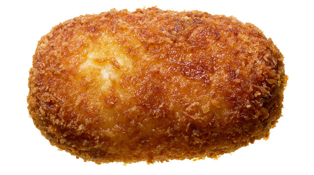 Isolated golden-brown crispy deep-fried savory snack, delicious appetizer or main course item