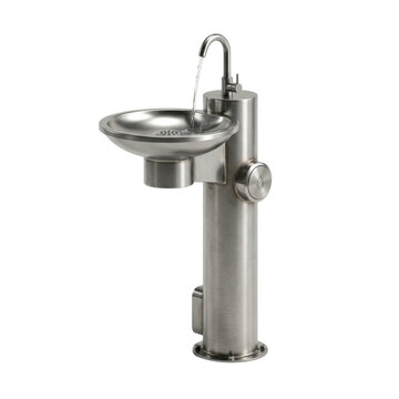 Outdoor drinking fountain isolated on white background