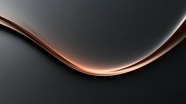 Abstract Luxury Rose Gold Wave on Dark Background