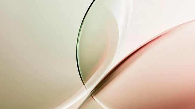 Abstract Minimalist Curved Glass Background in Pastel Tones