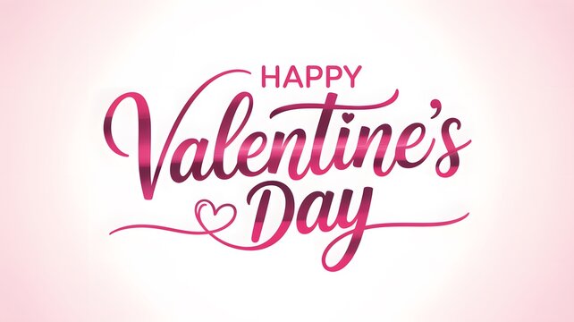 Elegant watercolor lettering happy valentines day with hearts and floral details