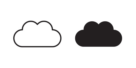 Obraz premium Cloud icon flat outline in black