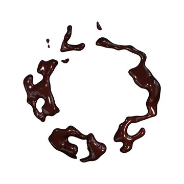Chocolate Milk Liquid Pouring Splash 3D Isolated PNG
