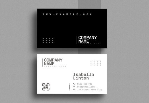 Black And White Minimalist Business Card Layout
