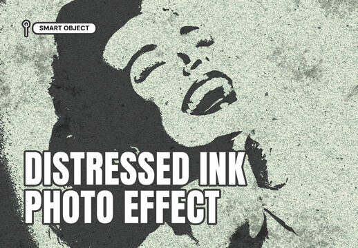 Distressed Ink Photo Effect Template