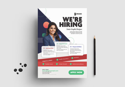 Modern Creative Hiring Poster Design Template