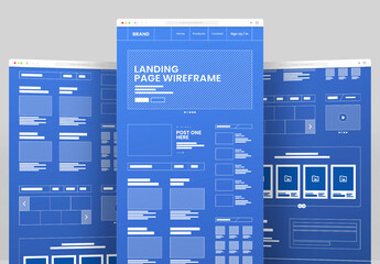 Modern Website Landing Page Wireframe