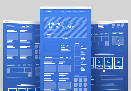 Modern Website Landing Page Wireframe