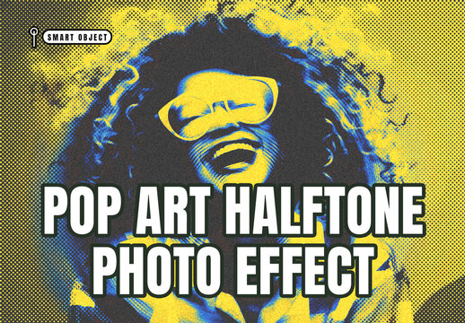 Pop Art Halftone Photo Effect Template