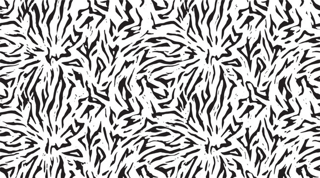 seamless vector pattern with black and white zebra animal print graphic texture for fashion textile and design background