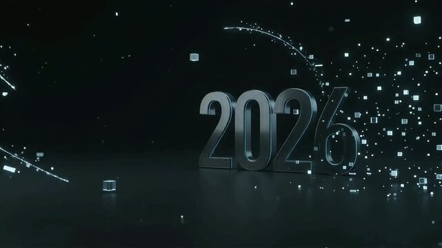 Glowing 2026 transitions into 2027 with a light effect